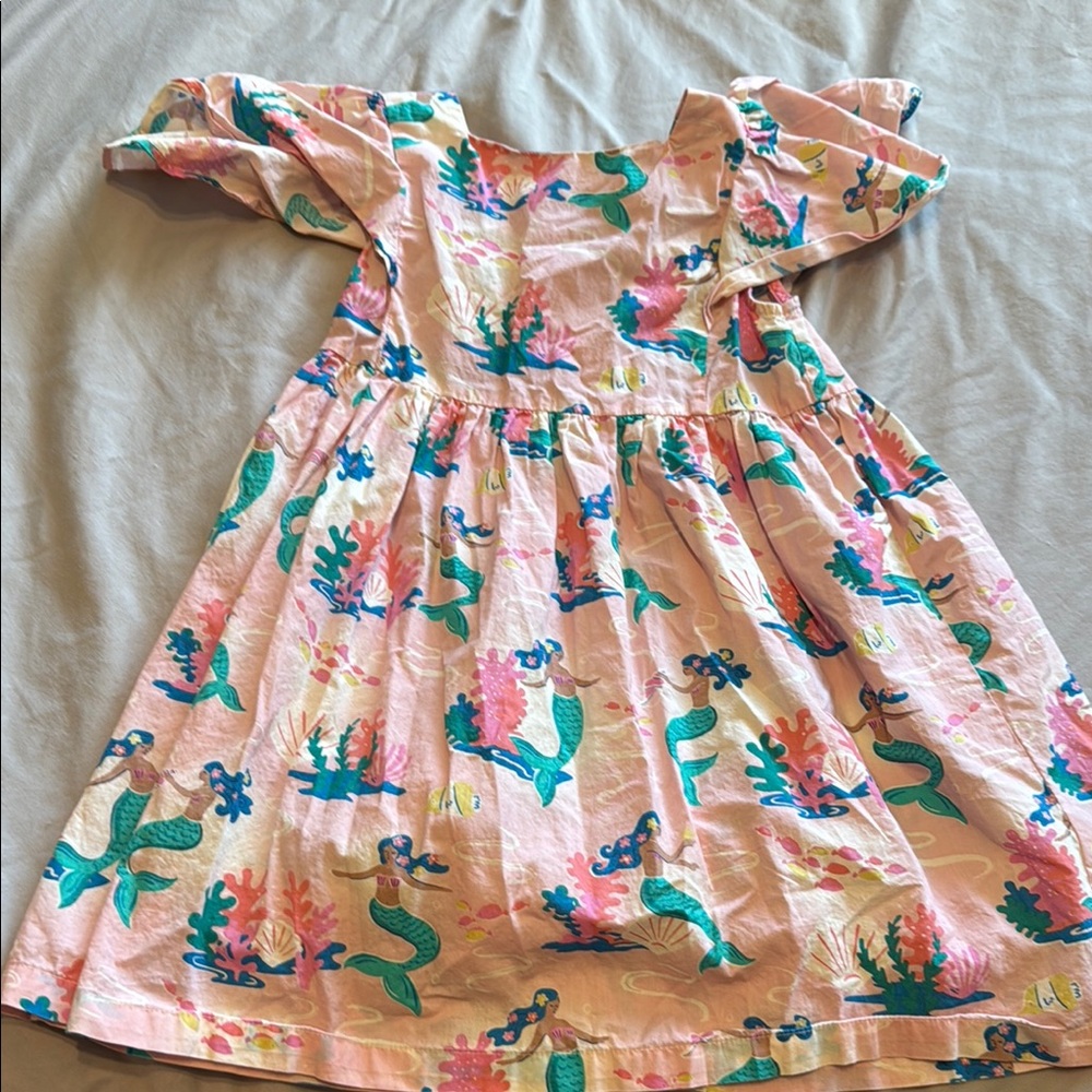 Mini Boden Size 6-7Y - Girls Mermaid Coral Pink Dress